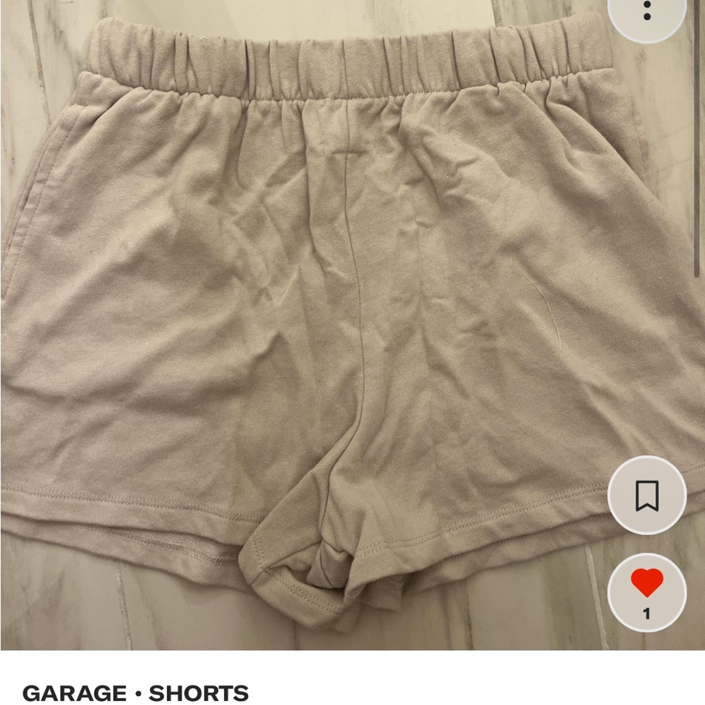 garage tan sweat shorts